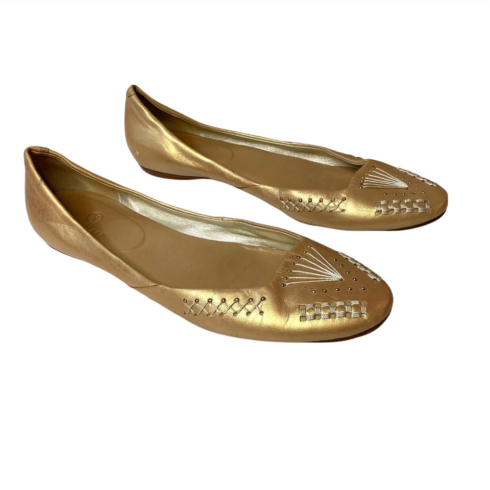 Cole Haan gold threaded ballet flats